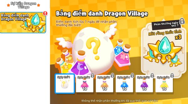 Bảng điểm danh Dragon Village