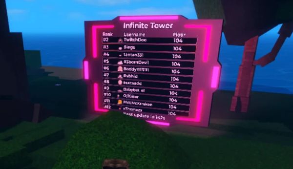 Bảng xếp hạng và phần thưởng trong chế độ Infinite Tower