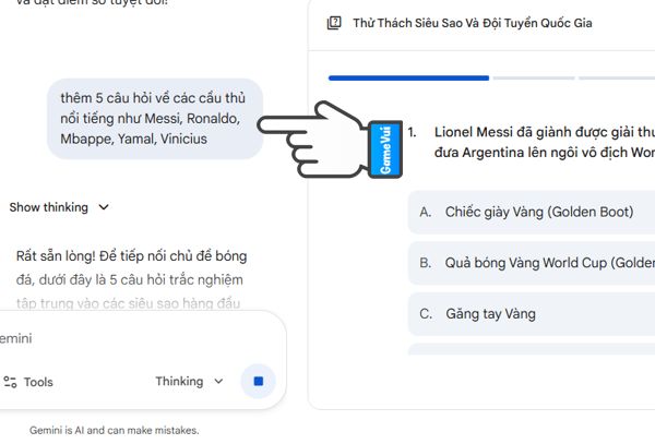 Bổ sung thêm câu hỏi