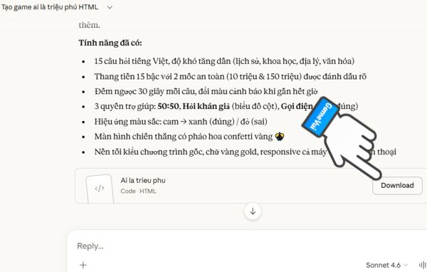 Tải file code game Ai là triệu phú