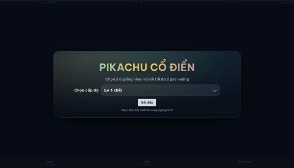 Chơi game Pikachu cổ điển - GameVui