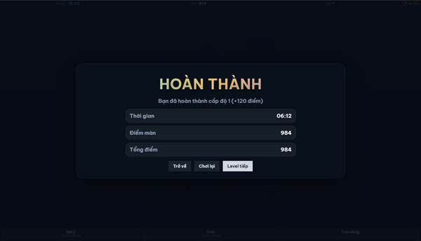 Hoàn thành cấp độ