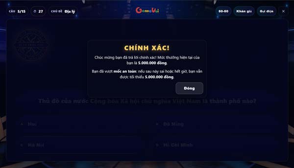 Trả lời chính xác