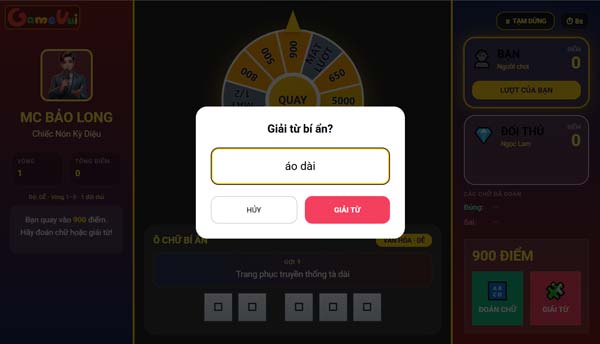 Nhập từng chữ cái hoặc chọn lật luôn toàn bộ ô chứ