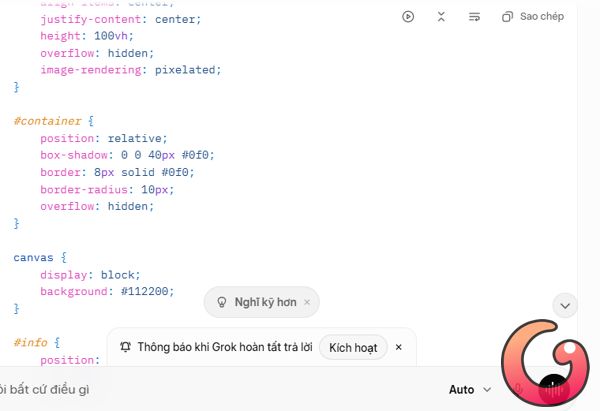 Grok AI tạo code game Mê cung