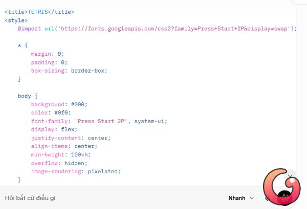 Grok AI tạo file html