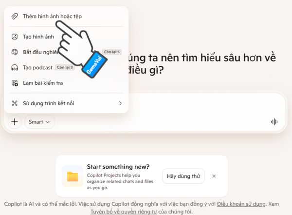 Thêm hình ảnh hoặc tệp