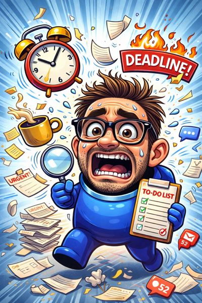 ảnh biếm họa "dí deadline"