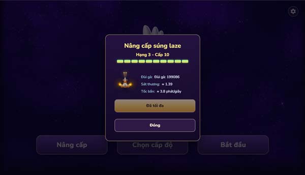 Tính năng nâng cấp súng laze bằng đùi gà