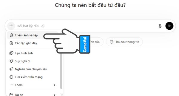Thêm ảnh và tệp
