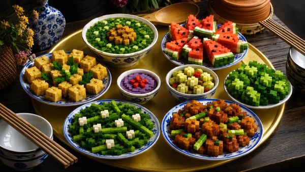 Ảnh đồ ăn phong cách Minecraft