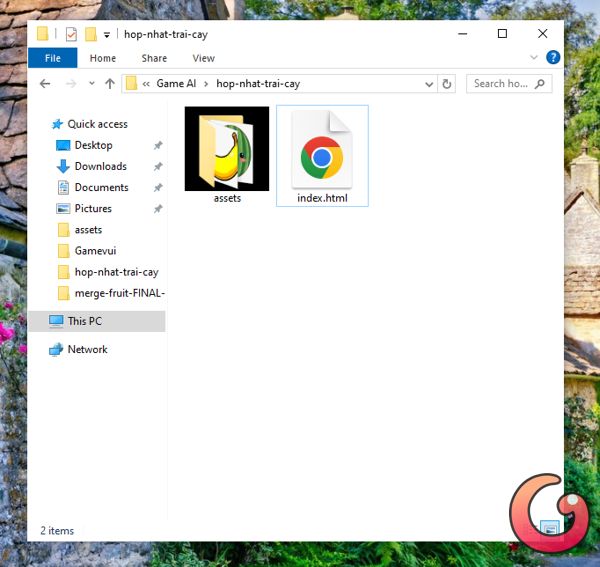 Tải file index.html