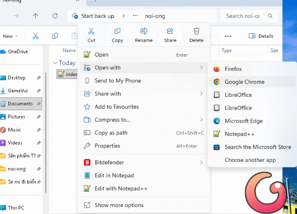Mở file index lên để chơi