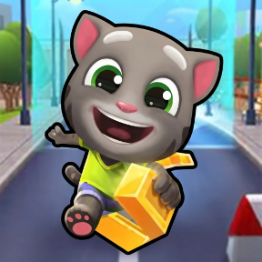 Mèo Talking Tom chơi Subway Surfer