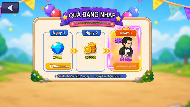 Phần thưởng đăng nhập.