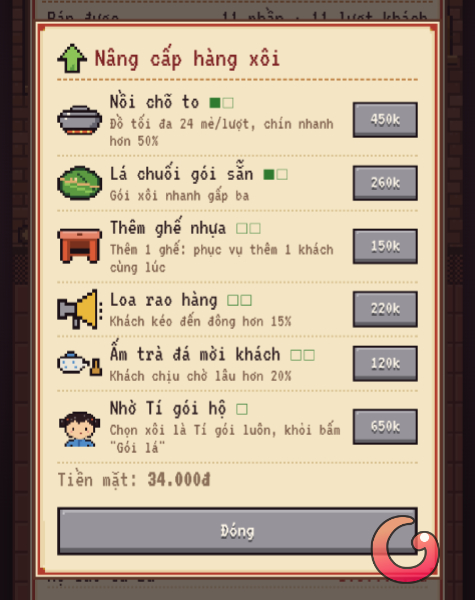 Nâng cấp gánh hàng xôi